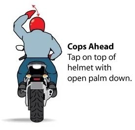 Cops Ahead Hand Signal For Motorcyclists