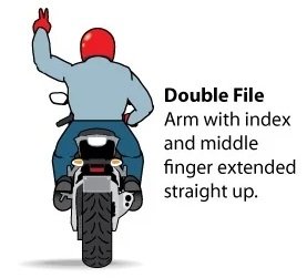 Double File Hand Signal For Motorcyclists